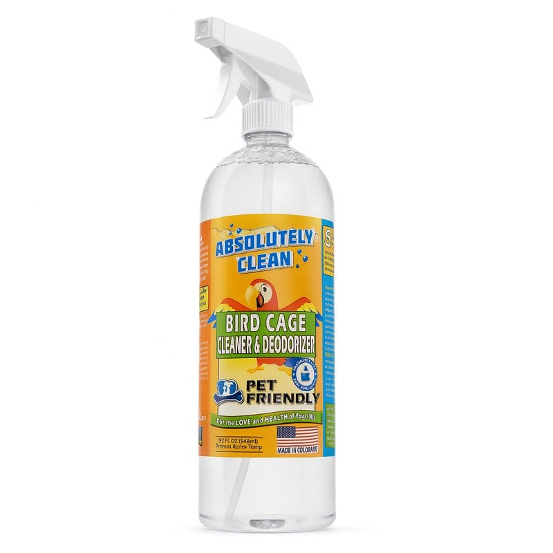 Absolutely Clean Amazing Bird Cage Cleaner and Deodorizer - Just Spray/Wipe - Safely & Easily Removes Bird Messes Quickly and Easily - Made in The US - Fragrance Free (32oz Pack of 1) - Image 1