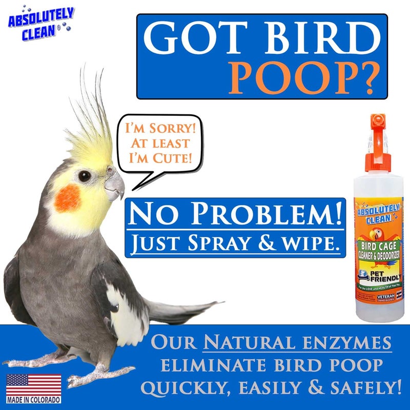 Absolutely Clean Amazing Bird Cage Cleaner and Deodorizer - Just Spray/Wipe - Safely & Easily Removes Bird Messes Quickly and Easily - Made in The US - Fragrance Free (32oz Pack of 1) - Image 2