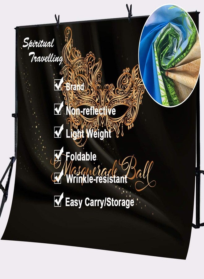 SSCSTS Golden Mask Backdrop 9x6ft Shining Retro Golden Mask Masquerade Ball Black Photography Background Mardi Gras Masquerade Carnival Party Banner LYST1097 - Image 5