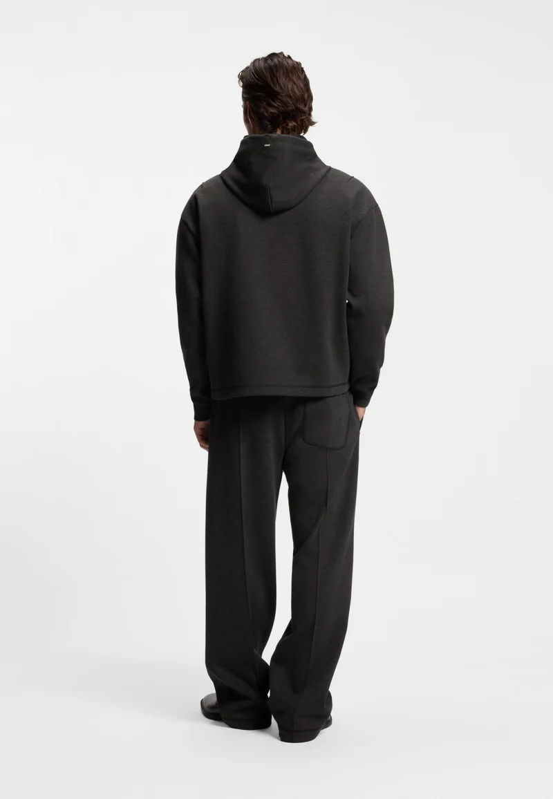 HUGO Relaxed-fit hoodie with stacked logo