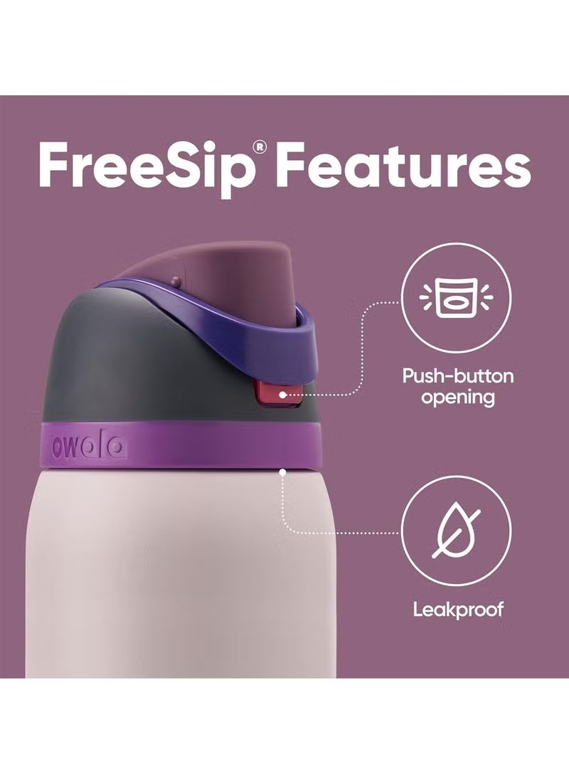 زجاجة مياه أوالا فري سيب المعزولة المصنوعة من الفولاذ المقاوم للصدأ مع شفاطة للرياضة والسفر والمدرسة، خالية من مادة BPA (وردي فاتح، 24 أونصة) - Image 3