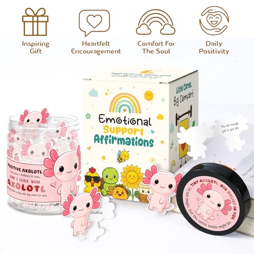 LumenJar 60 Positive Axolotl Affirmation Cards - Easter Gifts For Teens, Girls - Cute Axolotl Gifts For Teen Girls, Daughter, Granddaughter From Mom, Dad, Grandma - Image 2