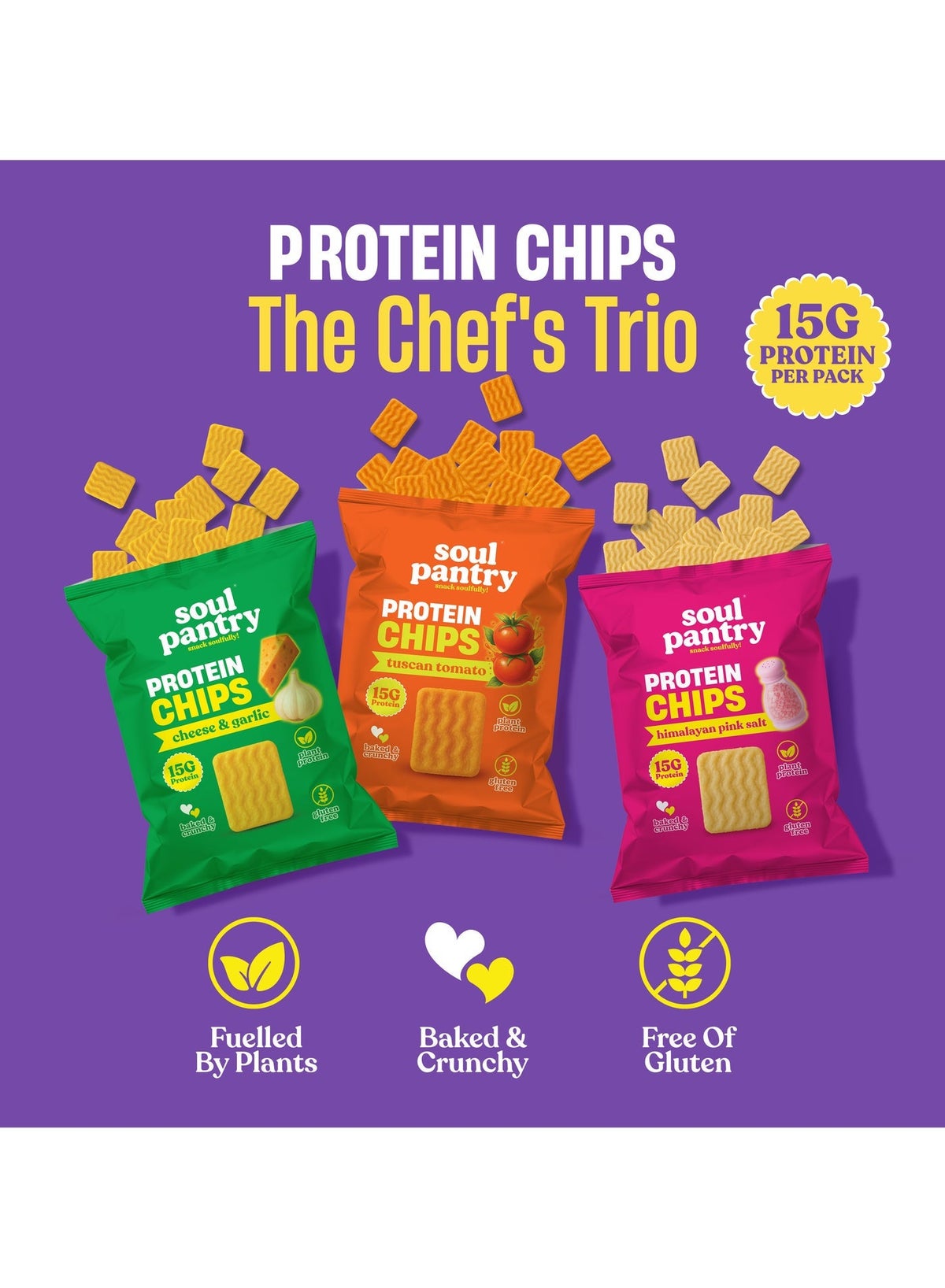Chef'S Trio, Protein Chips Variety 6-Pack, Himalayan Pink Salt, Cheese & Garlic, Tomato Tuscan
