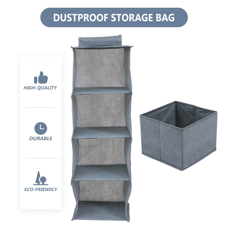 Portable Clothes Closet Wardrobe with Drawer Storage Case Hanging Closet - Image 4