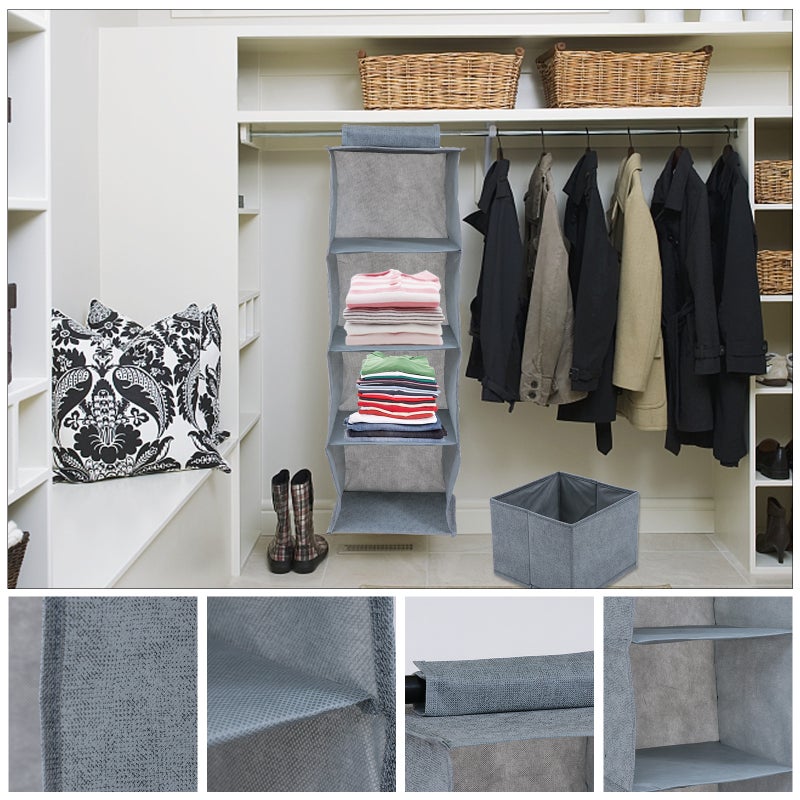 Portable Clothes Closet Wardrobe with Drawer Storage Case Hanging Closet - Image 5