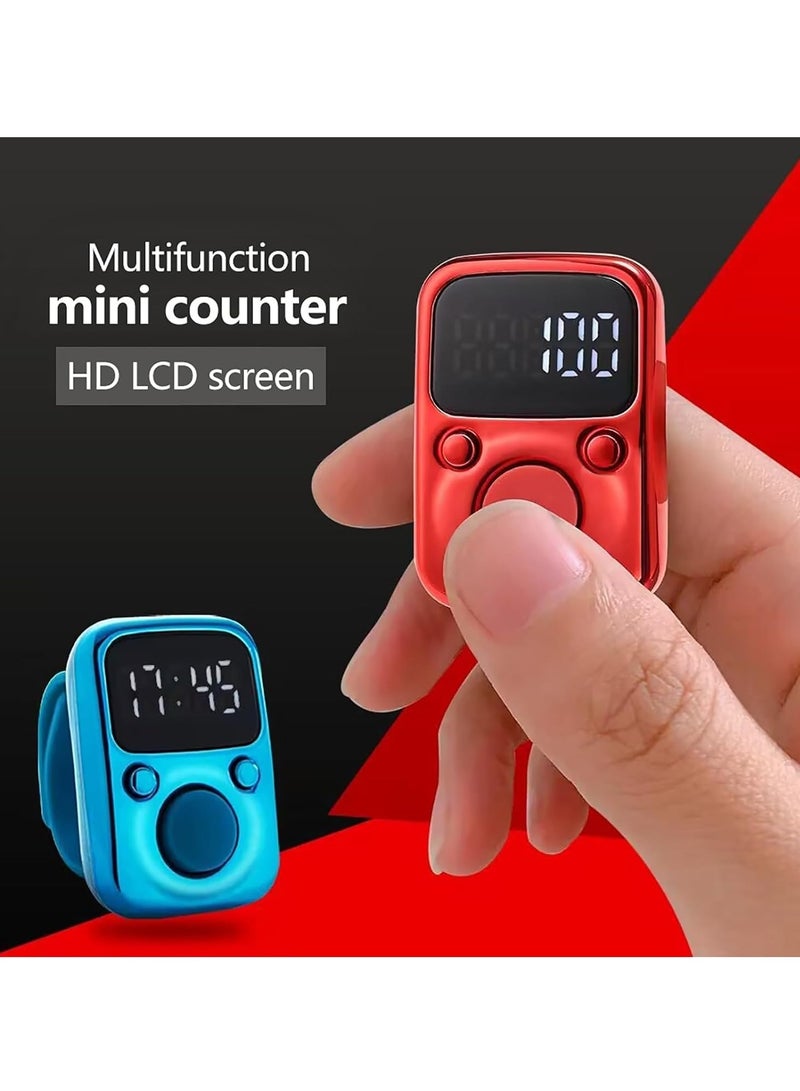 JAJEEK "NEW Electric Finger Counter with LED Display – Digital Dhikr Tasbih Ring, Glow in the Dark, Accurate Counting Device with Replaceable Battery (Blue, LMRT65)" - Image 5