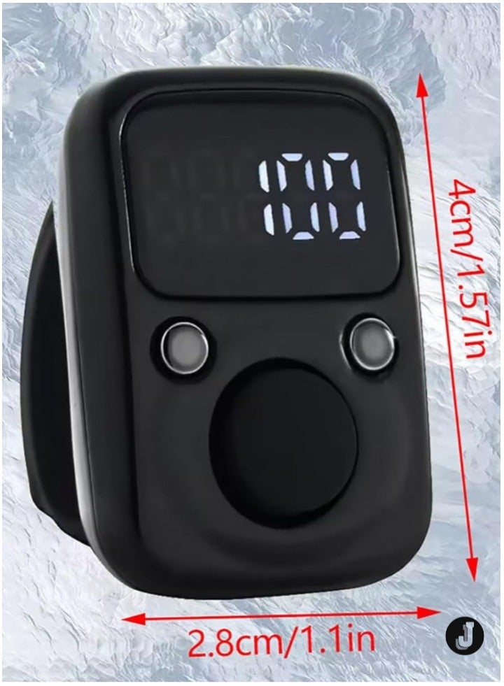 JAJEEK "NEW Electric Finger Counter with LED Display – Digital Dhikr Tasbih Ring, Glow in the Dark, Accurate Counting Device with Replaceable Battery (Blue, LMRT65)" - Image 2