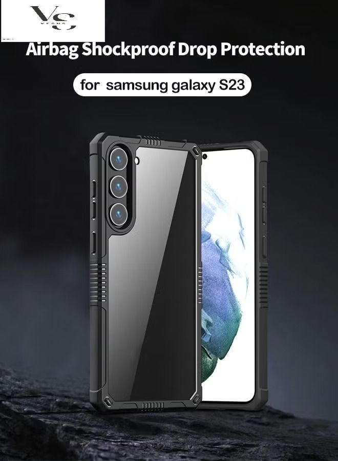 فيسوس جراب شفاف لهاتف samsung galaxy S23 للحماية من السقوط بدرجة عسكرية