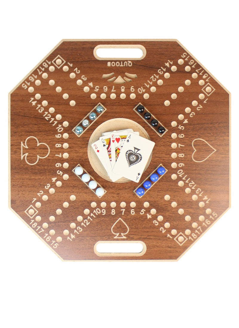 QUTOOB Jackaroo Game - 4 Player Jackaroo Board Game With 1 Deck Of Cards And 16 Marbles - portable easy to carry and durable, board games for family, adults, Youth, Kids, and Friends, Jakaro Game  - Image 1