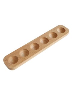 Bukela 1PCS Wood Egg Tray, 6 Holes Egg Storage Rack Japanese-Style Wooden Egg Holder Egg Plate Egg Display Tray(6 Holes)  - Image 1