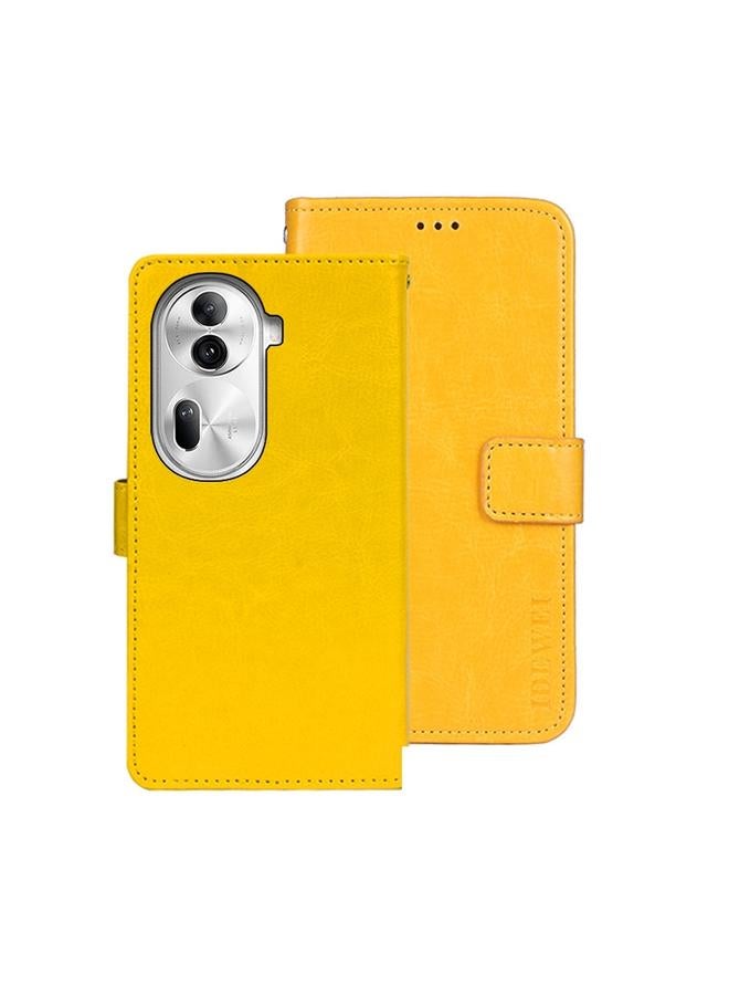 The Bros Case For OPPO Reno11 Pro 5G Global Crazy Horse Texture Leather Phone Case with Holder