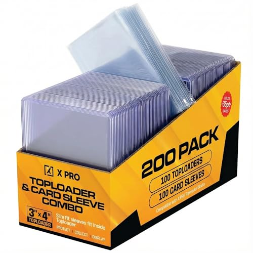 HOMEXPRO X PRO 3 x 4 Toploader and Soft Sleeve Combo 100 Ct Toploader 100 Ct Soft Sleeve 3 x 4 Baseball Card Protectors Trading Card Holder - Image 1