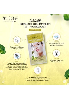 Pritty Dark Circle Gel Patches, Reduce Dark Circles, Shadows & Uneven Skin Tones, Hydrates Skin, With Broccoli Extracts and Vitamin C, 6 Pairs  - Image 4