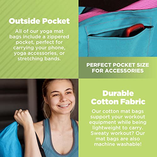 Bean Products Premium Cotton Yoga Mat Bag with Shoulder Strap - Durable, Breathable and Lightweight Gym Bag to Carry the Extra Large Mat Size - Ideal for Yoga, Pilates & Fitness Equipment - 8" X 32", Black - Image 3