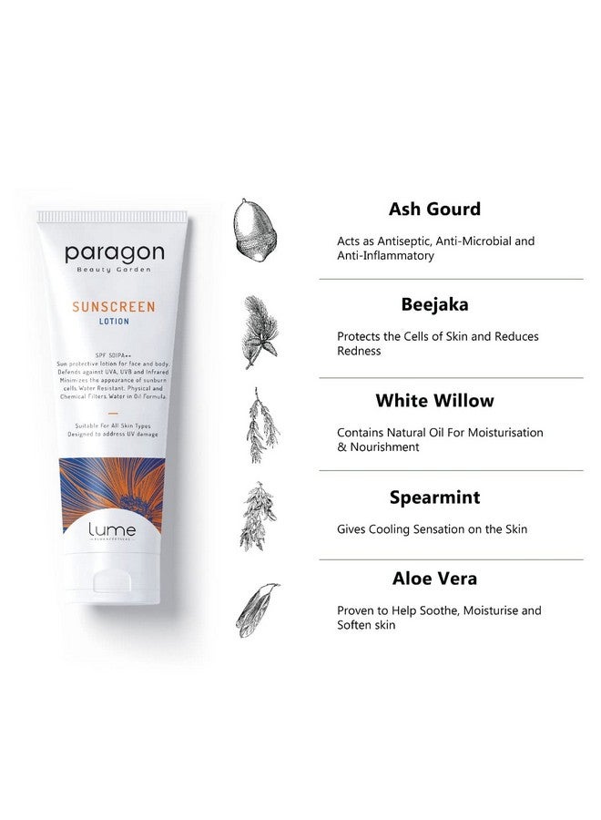 Lume By Paragon Beauty Garden Sunscreen Lotion Spf 50 & Pa++ | Protected From Uva Uvb Rays | Water Resistant | All Skin Types For Women And Men (120 Gm) - Image 4