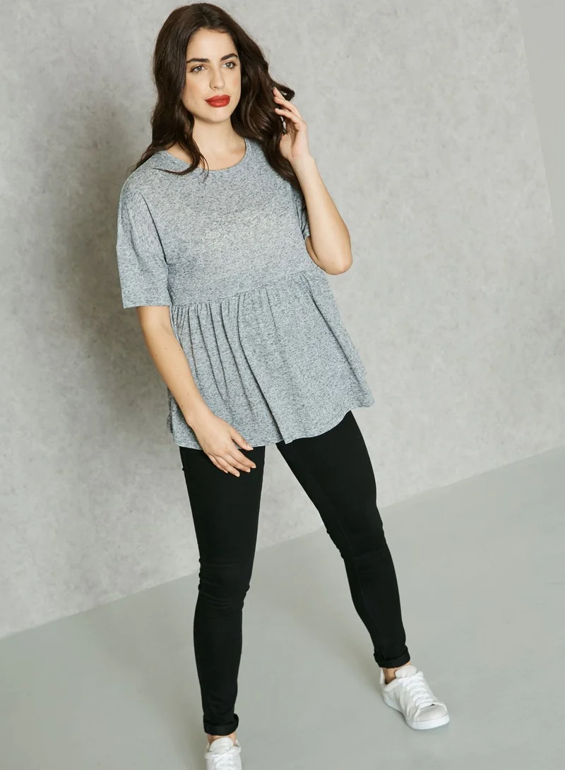 New Look Maternity Marl Peplum Top