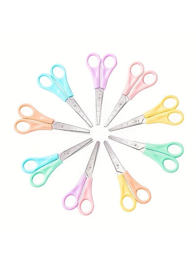 1 Piece Colorful Safety Scissors With Ruler Round Head Orange Blades For Office School DIY Crafts And Gift Giving Versatile Crafting Tools - Image 5