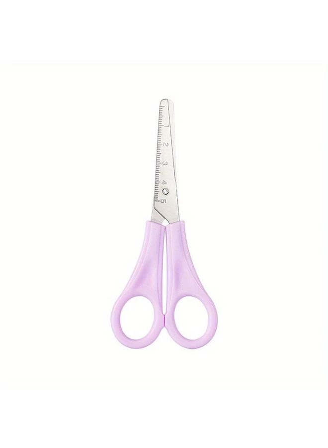 1 Piece Colorful Safety Scissors With Ruler Round Head Orange Blades For Office School DIY Crafts And Gift Giving Versatile Crafting Tools - Image 4
