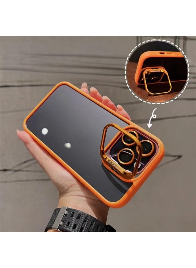 iPhone 14 Pro  Clear Case with Kickstand, Built-in Camera Ring Stand, with Lens Protector Cover, Shockproof Hard PC Back Soft TPU Frame Slim Case - Image 3