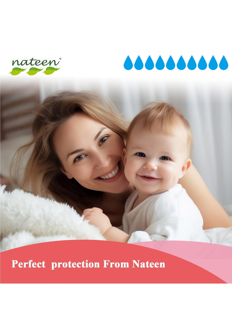 nateen وسادة ناتين السفلية المخصصة لسلس البول، 60 × 90 سم، 10 قطع، سجادات عالية الامتصاص، وسادات سرير فائقة الامتصاص لحماية كرسي الأريكة والأريكة.  - Image 4