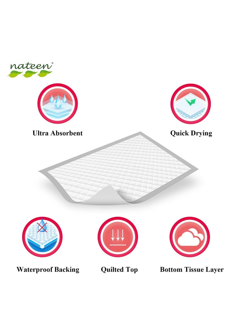 nateen Disposable Incontinence Underpad, 60 X 90 Cm,10 Pieces,High Absorbency Mats,Super Absorbent Bed Pads For Mattress Furniture Sofa Chair Protector. - Image 3