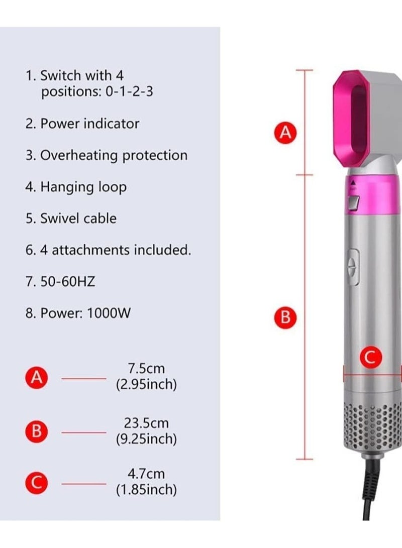 إلترازون Airwrap Styler 5 in 1 Hair Dryer Hot Air Brush Styler Negative ​Ion Hair Straightener Volumizer Hair Curler Hot Air Wrap Comb Brush - Image 3