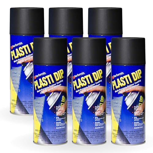Plasti Dip Performix 11203-6PK Plasti Dip Black Multi-Purpose Rubber Coating Aerosol - 11 oz., (Pack of 6) - Image 1