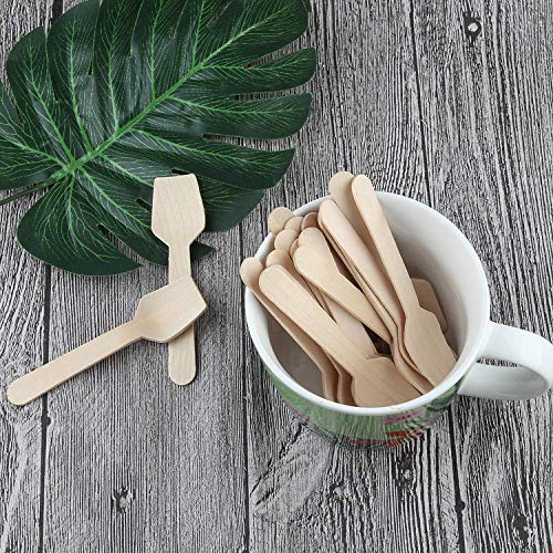 Somani Disposable Wooden Spoon Round end 100 mm | Mini Taster Spoon | Ice Cream Spoon | Pastry Spoon | Eco Friendly and bio degrdable (Pack of 100) - Image 5