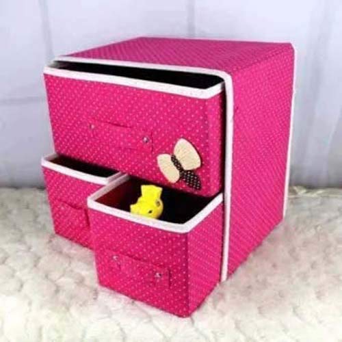 Hypexa 2 Layer 3Drawer Foldable Drawer Units Fabric Cabinet Closet Storage Organizer 826 x 1181 x 1102 inches Multicolor - Image 2