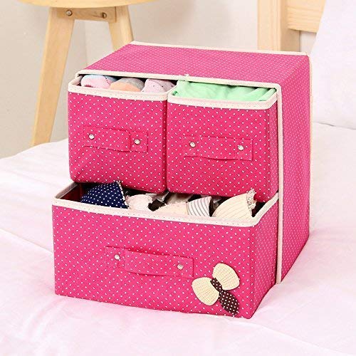Hypexa 2 Layer 3Drawer Foldable Drawer Units Fabric Cabinet Closet Storage Organizer 826 x 1181 x 1102 inches Multicolor - Image 1