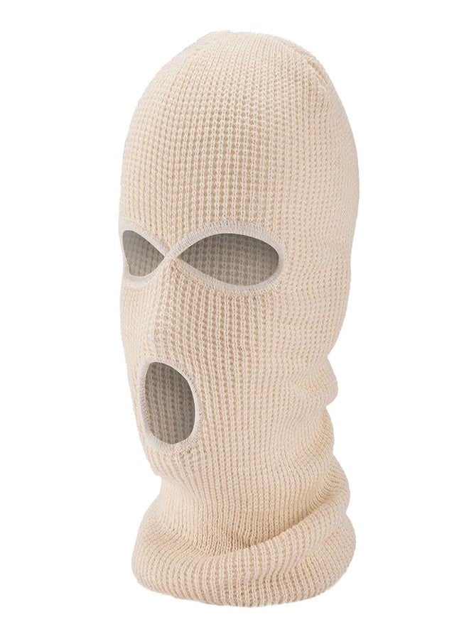 DAONPHARI 2/3-Hole Knitted Full Face Cover Ski Mask Beanie Hat Winter Balaclava Ribbed with Full Face Coverage for Warmth Protection, Ideal for Outdoor Sports, Suitable for Men and Women (Khaki) - Image 1