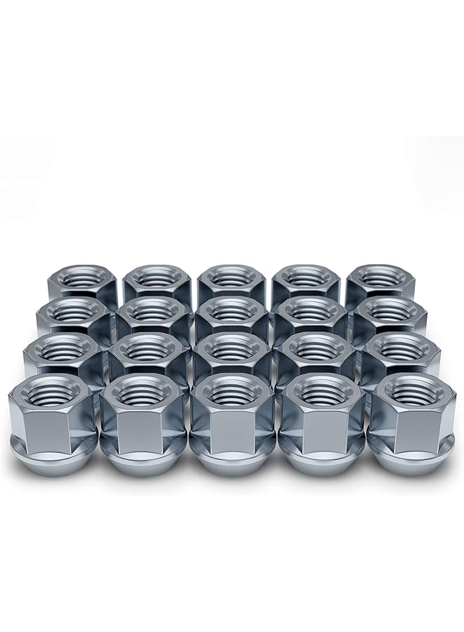White Knight 1/2"-20 Thread Lug Nuts For Aftermarket Or Factory Wheels - 20 Chrome Lug Nuts - Open End Bulge Acorn Seating - Carbon Steel For Durable Construction & Easy Installation - 1304-1S-20Am - Image 1