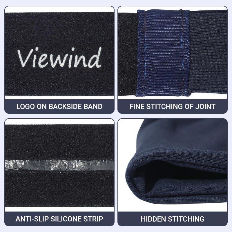 Viewind Sweat Absorb Headband for Men & Women, Athletic Headband for Running Yoga Workout, Wide Fashion Headband for Daily, 4" Width, Soft & Strechy, Non Slip Silione, 3 Colors in Pack - Image 3