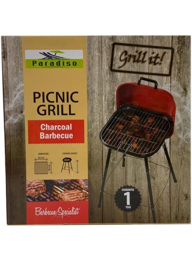 Paradiso Picnic Grill Charcoal BBQ, Charcoal Barbecue Picnic Grill BBQ for Outdoor Cooking/Camping/Hiking/Picnics/Tailgating Backpacking - Image 4