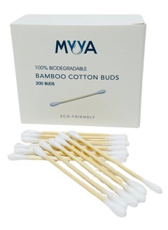 MYYA Myya Bamboo Cotton Earbuds |200 pcs | Cotton Buds suitable for Adults and Babies | Multipurpose Dual tip cotton buds with sustainable bamboo stick.  - Image 5