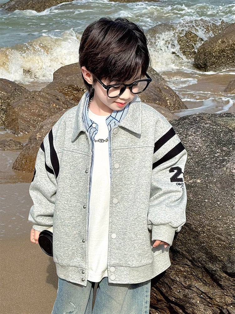 2025 Boys' Topss New Children'S Baseball Uniforms Autumn Casual Sports Boys Tops - Image 3