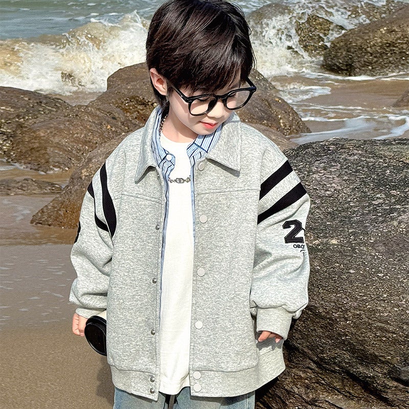 2025 Boys' Topss New Children'S Baseball Uniforms Autumn Casual Sports Boys Tops - Image 1