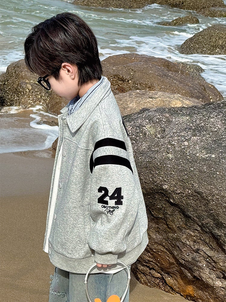 2025 Boys' Topss New Children'S Baseball Uniforms Autumn Casual Sports Boys Tops - Image 5