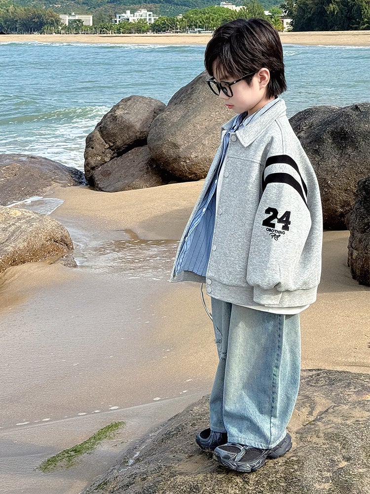 2025 Boys' Topss New Children'S Baseball Uniforms Autumn Casual Sports Boys Tops - Image 4