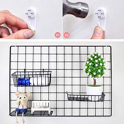 GBYAN 2 Pack Large Wall Grid Panels with Light and Clips, Photo Display Board, Picture Frame Collage Board, Wire Grid Wall Panel Room Decoration,Black - Image 5