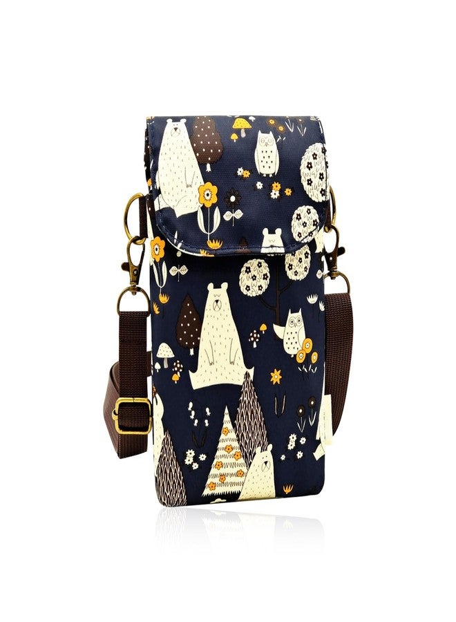 WisePoint Small Phone Purse, Polyester Crossbody Phone Purse Smartphone Crossbody Bag for Women and Girls Cell Phone Purse (bear), Blue - Image 1