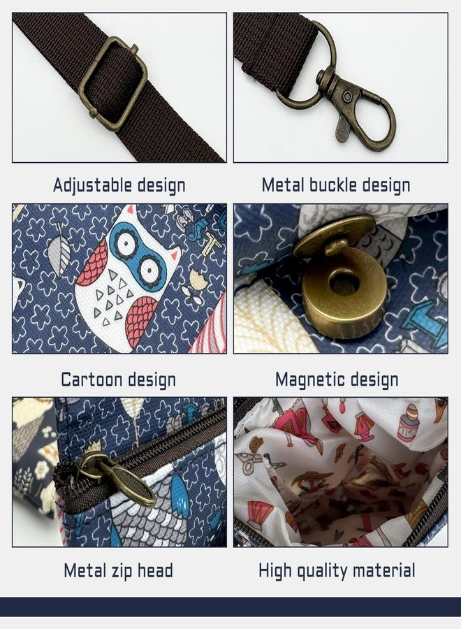 WisePoint Small Phone Purse, Polyester Crossbody Phone Purse Smartphone Crossbody Bag for Women and Girls Cell Phone Purse (bear), Blue - Image 3
