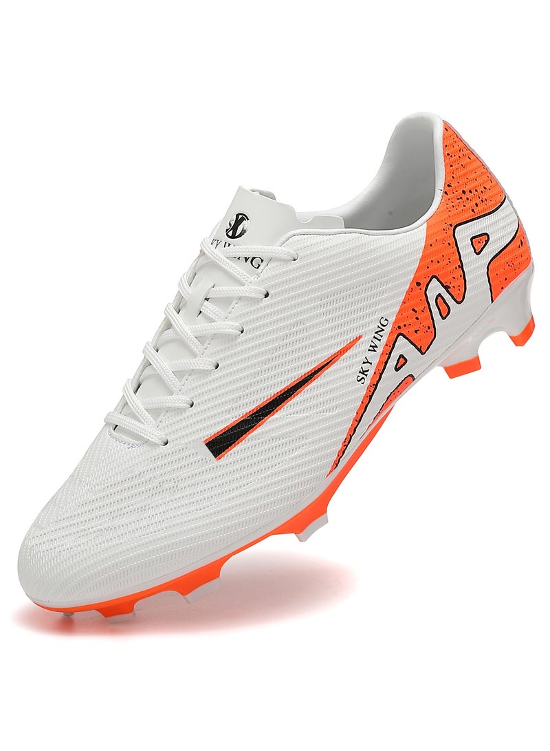 SKY WING Football Cleats Kid,Indoor Outdoor Low Top Soccer Shoes For Boy And Girl Lightweight Shock Resistant Training Boots Professional Turf Shoes Sport Athletic Ground Football Boots - Image 1