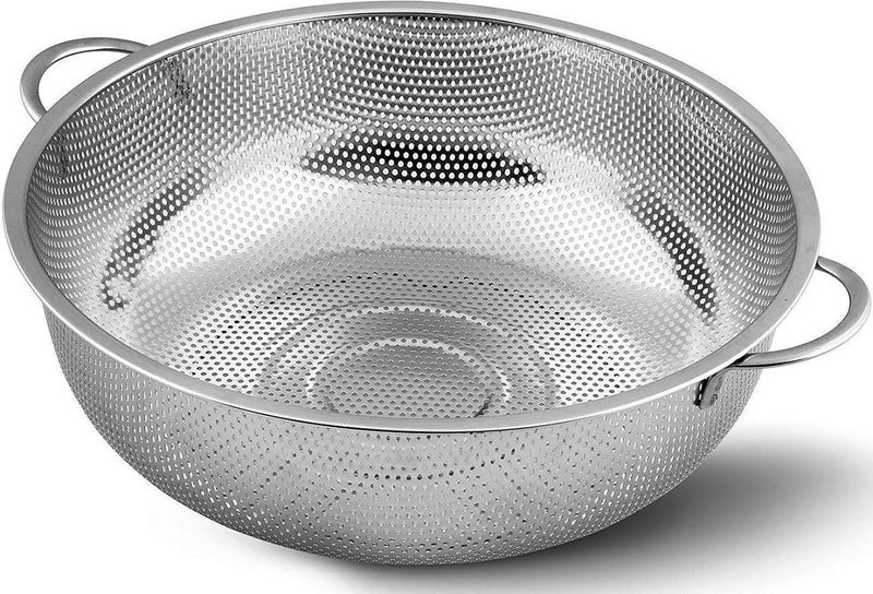 HaRvic HaRvic 23CMMultipurpose Stainless Steel Colander Strainer Drainer with Handle for Rice Drainer for Fruits Vegetable Noodles Pasta Grains Washing Filter Pack of 1  - Image 1