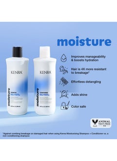 Kenra Moisture Shampoo Boost Hydration Improve Manageability And Shine Nourish Dry Hair Color Safe Efforless Detangling Normal To Dry Hair 10.1 Fl. Oz.  - Image 2
