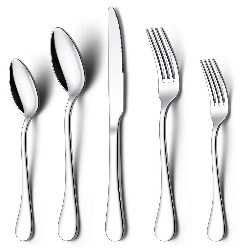 Onader 60Piece 1810 Silverware Set Stainless Steel Flatware Cutlery Set for 12