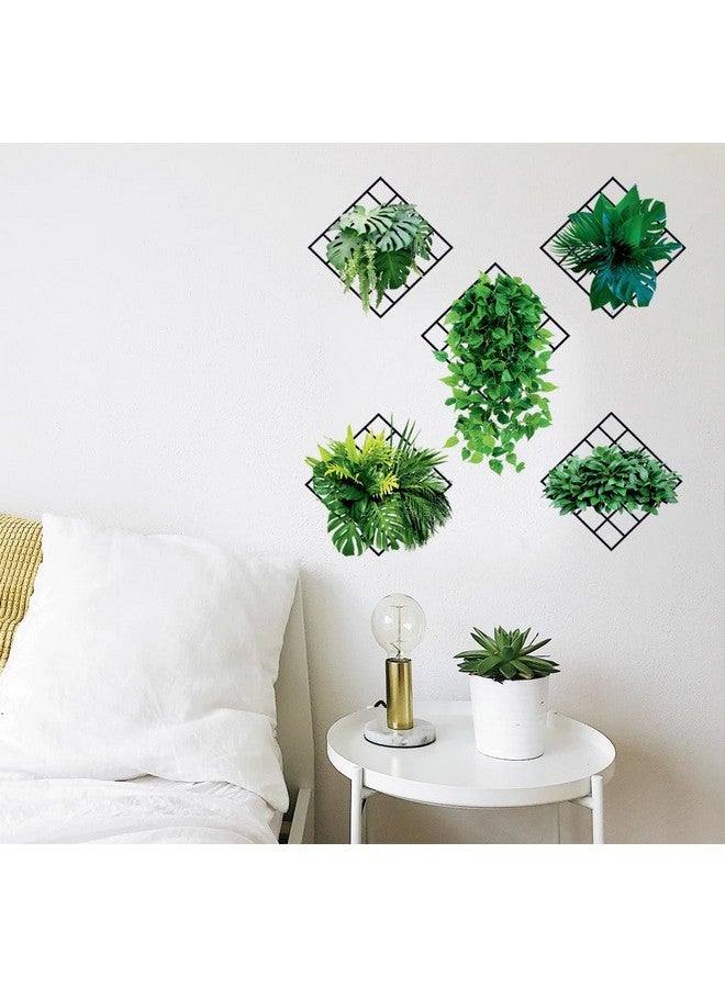 Rangoli Beautiful 3D Vivid Green Plants Self Adhesive Sticker for Living Room Bedroom (Pack of 5) - Image 3