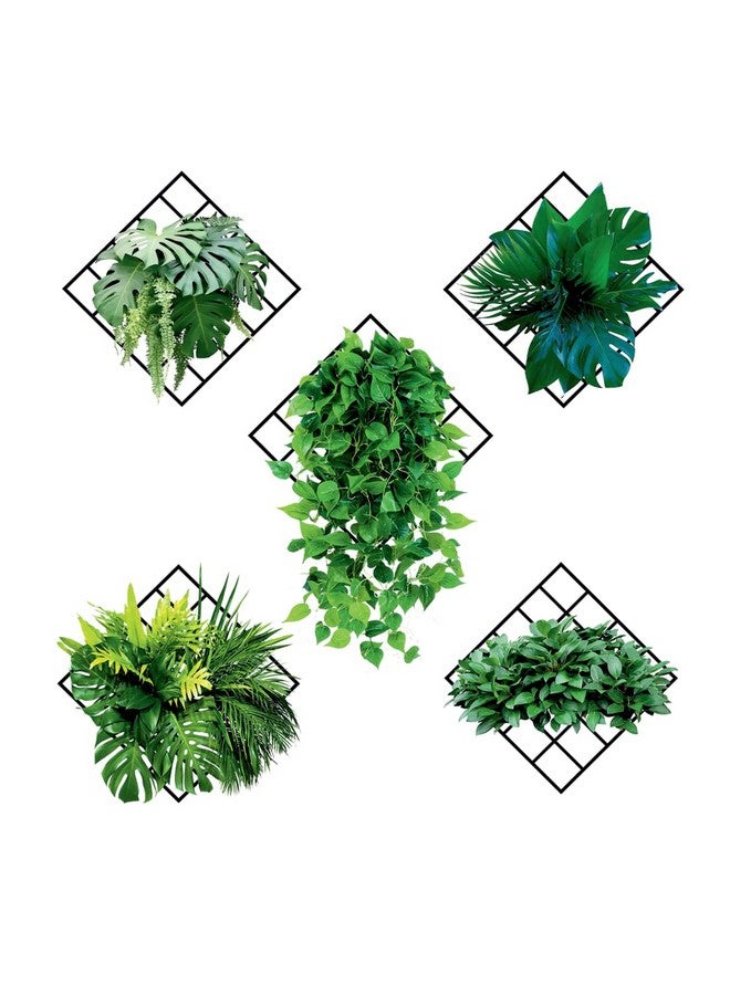 Rangoli Beautiful 3D Vivid Green Plants Self Adhesive Sticker for Living Room Bedroom (Pack of 5) - Image 1