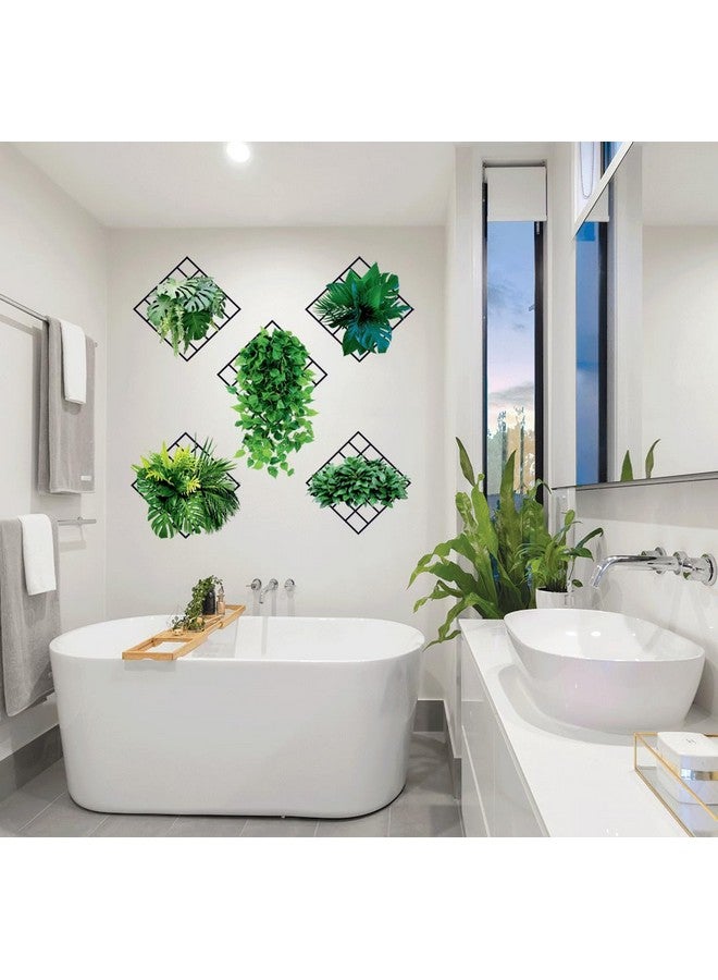 Rangoli Beautiful 3D Vivid Green Plants Self Adhesive Sticker for Living Room Bedroom (Pack of 5) - Image 4