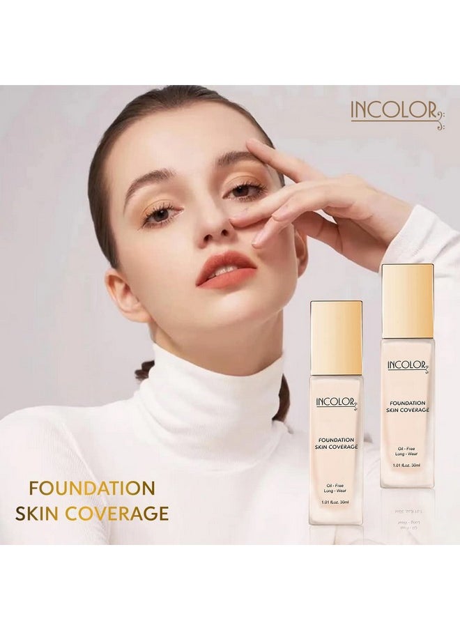 INCOLOR - Long Lasting Lightweight Natural Flawless Repair Face Makeup Liquid Matte Skin Coverage Foundation For Women (Shade No 2) - Image 1